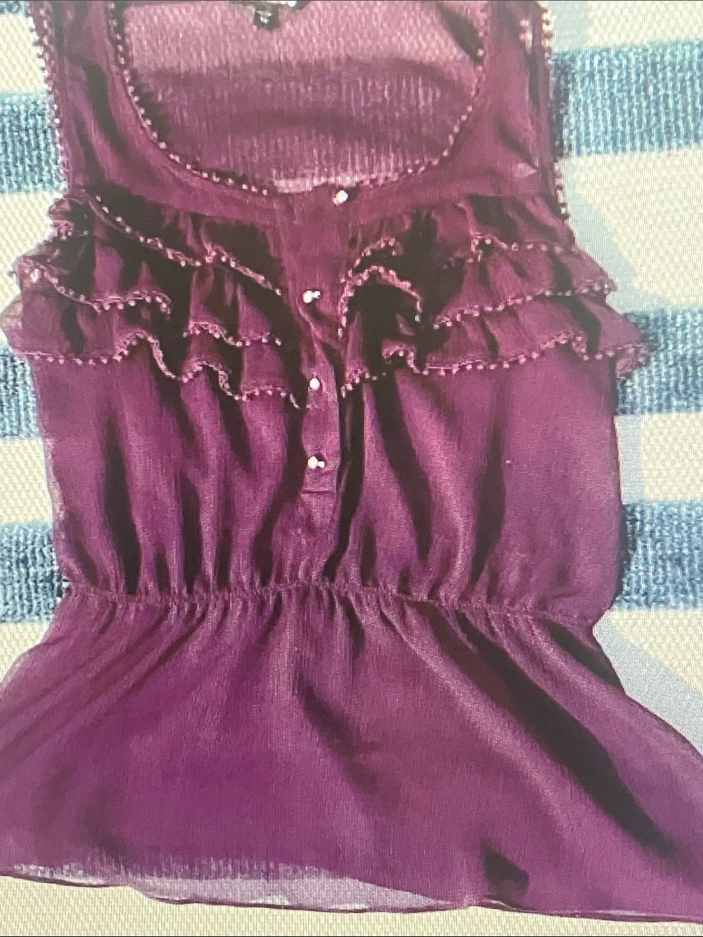 Express Purple Textured Sleeveless Top